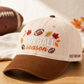Personalized Football Season Fall Leaves Custom Name Embroidered Two-Tone Hat