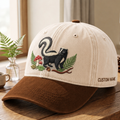 Personalized Skunk Mushroom Fern Forest Woodland Embroidered Two-Tone Hat