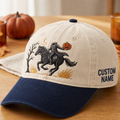 Personalized Headless Horseman Pumpkin Halloween Washed Embroidered Two-Tone Hat