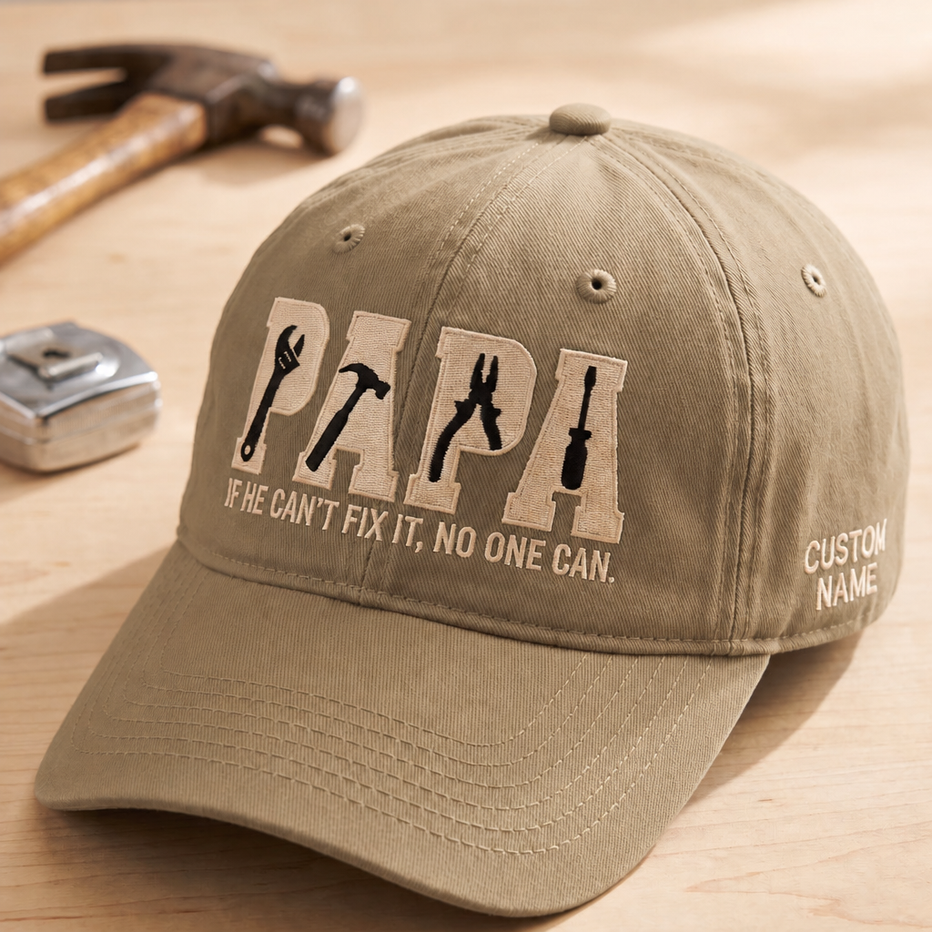 Personalized Papa If He Can't Fix It No One Can Tools Embroidered Hat