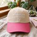 I'm Literally Just a Social Worker Coquette Bow Embroidered Two-Tone Hat