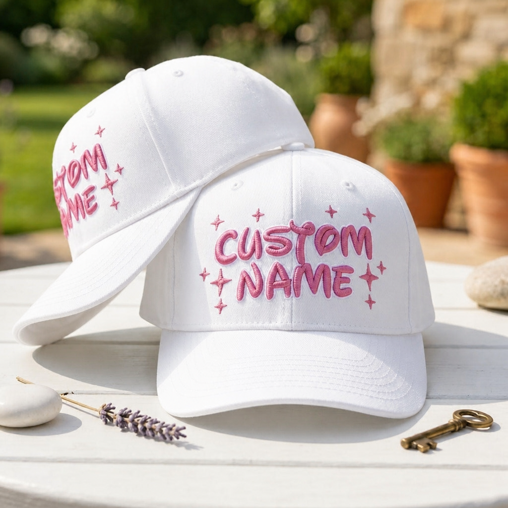Personalized Custom Name Retro Sparkle Embroidered Hat