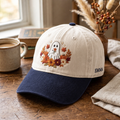 Personalized Halloween Floral Ghost Fall Flowers Pumpkin Embroidered Two-Tone Hat