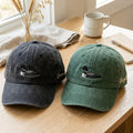 Personalized Common Loon Bird Washed Hat Custom Name Embroidered Hat — Washed Hat