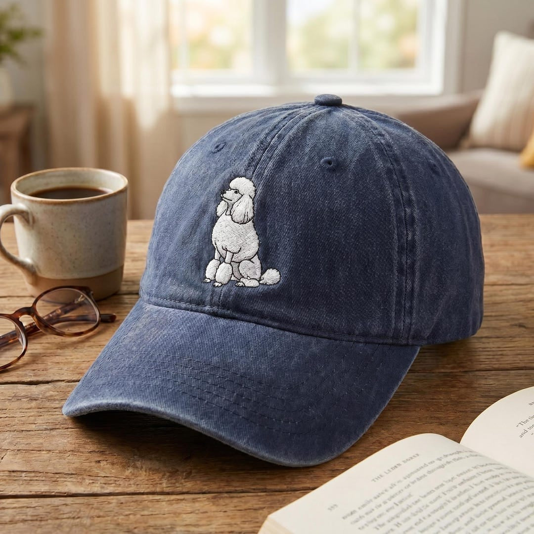 Personalized Poodle Dog Lover Embroidered Hat — Washed Hat