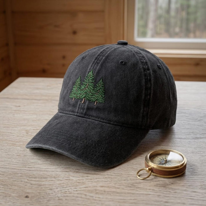 Pine Trees Forest Nature Outdoor Embroidered Hat