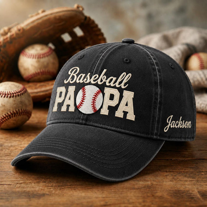 Personalized Baseball Papa Custom Name Embroidered Hat