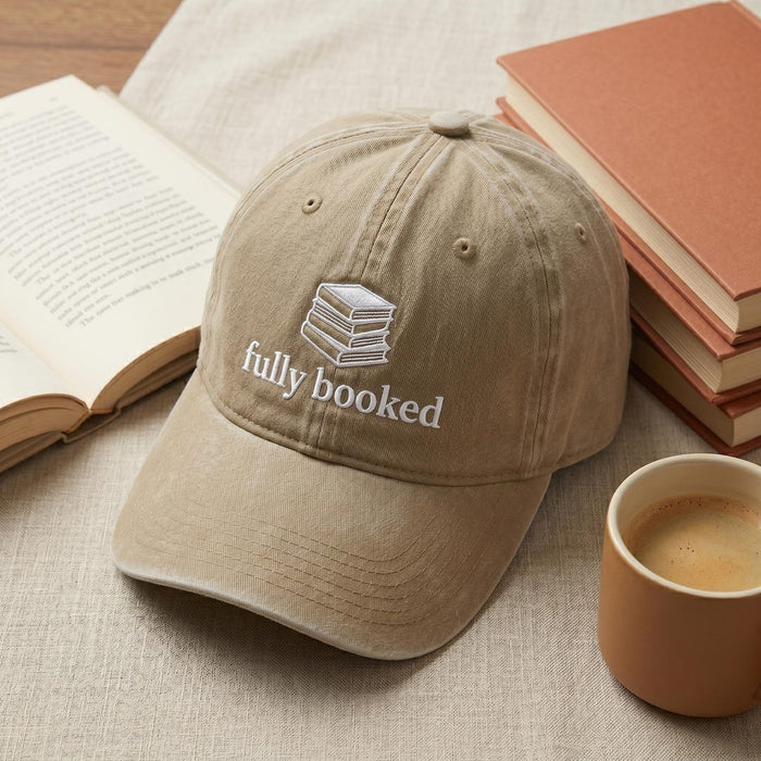 Fully Booked Stack of Books Reading Embroidered Hat