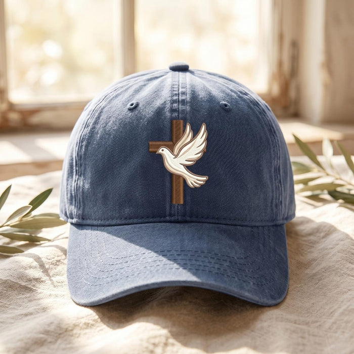 Christian Cross Dove Faith Embroidered Hat