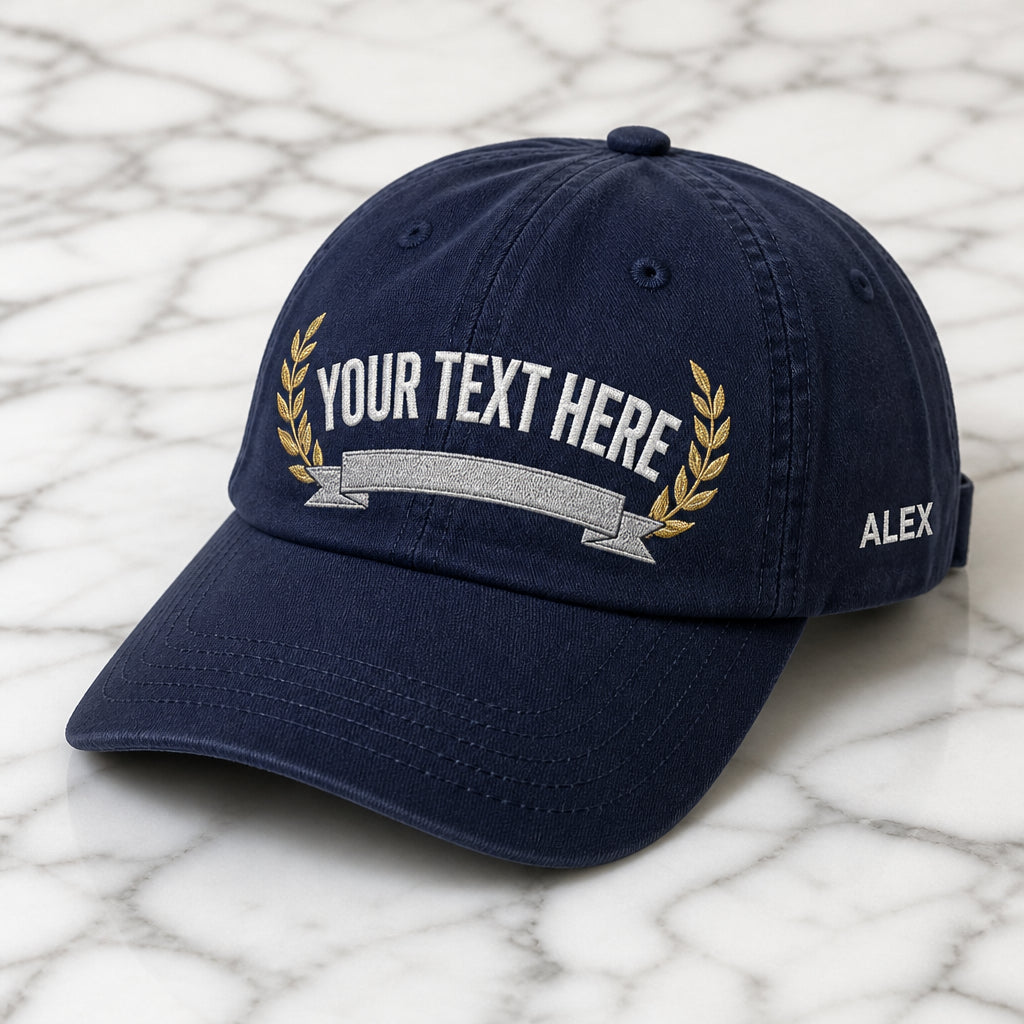 Personalized Monogram Frame Custom Dad Embroidered Hat — Washed Hat