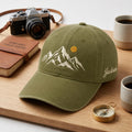 Personalized Mountain Range Sun Outdoor Adventure Embroidered Hat — Baseball Cap