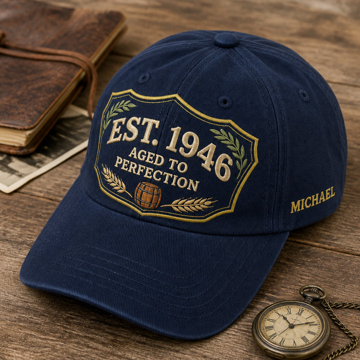Personalized 80th Birthday Est Embroidered Hat — Washed Hat