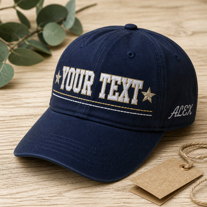 Personalized Script Name Snapback Trucker Embroidered Hat — Washed Hat