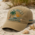 Personalized Tropical Getaway Custom Name Summer Travel Embroidered Hat — Washed Hat