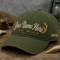 Personalized Bold Script Name Outdoor Camo Embroidered Hat — Washed Hat