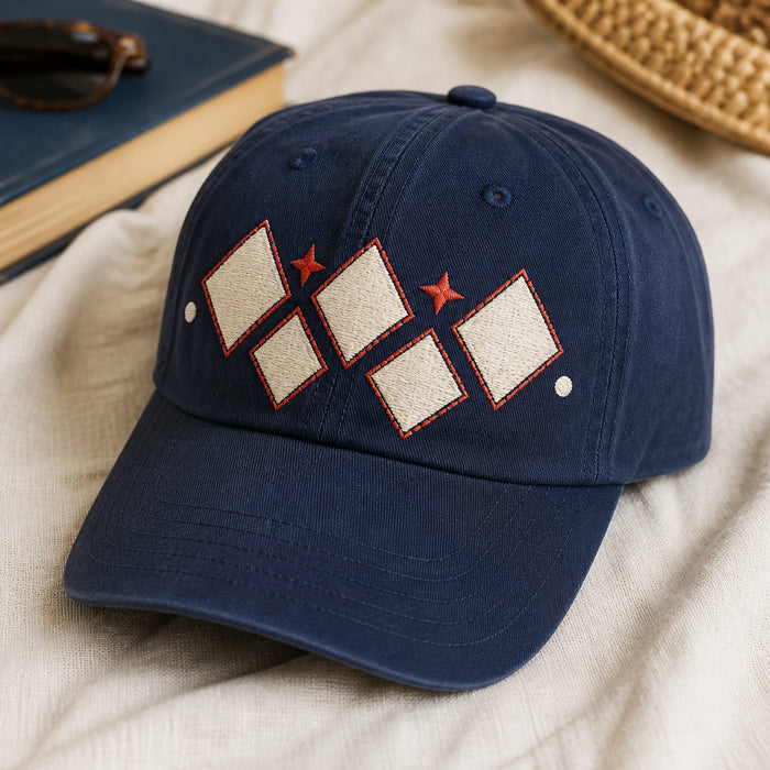Retro Preppy Scattered Diamond Argyle Geometric Embroidered Hat