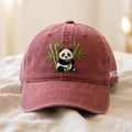 Personalized Cute Panda Bamboo Forest Wildlife Embroidered Hat — Washed Hat