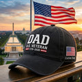 Personalized Dad U.S Embroidered Hat — Washed Hat