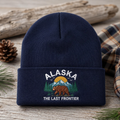 Alaska The Last Frontier Brown Bear Mountains Wilderness Embroidered Beanie