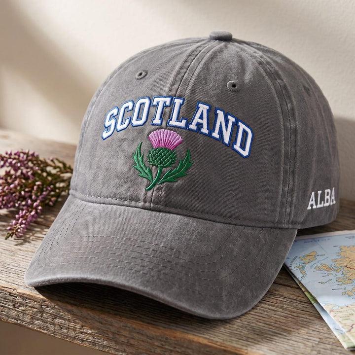 Personalized Scotland Thistle Custom Name Embroidered Hat — Washed Hat