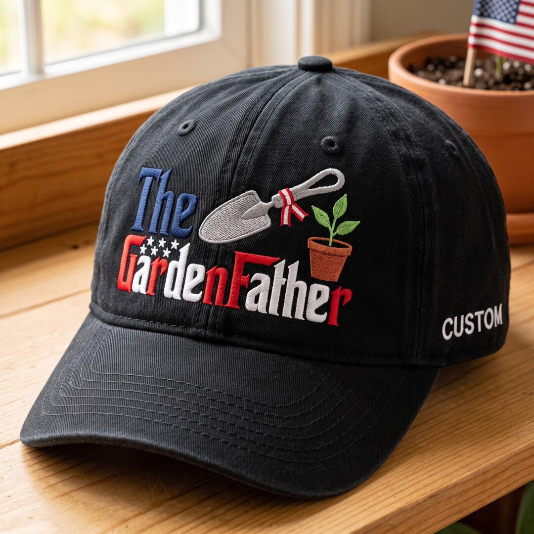 Personalized The GardenFather Patriotic Trowel Plant Embroidered Hat — Washed Hat