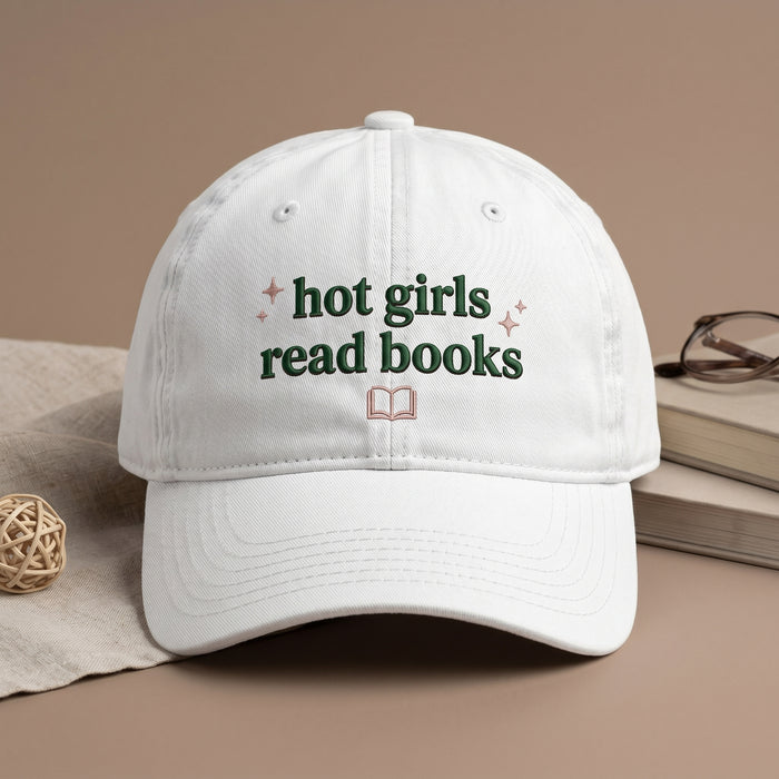 Hot Girls Read Books Open Book Stars Embroidered Hat
