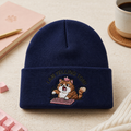 I Am Yelling Tom Angry Cat Pink Keyboard Crown Funny Gamer Embroidered Beanie