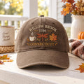 Willow Brook Connecticut 1786 Fall Dragonfly Maple Leaf Coffee Embroidered Hat — Washed Hat