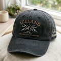 Personalized Iceland The Land of Fire and Ice Mountain Northern Lights Embroidered Hat — Washed Hat