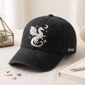 Personalized Dragon Moon Stars Mystical Fantasy Embroidered Hat — Washed Hat