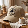 Personalized Hello Darkness My Old Friend Crow Coffee embroidered two-tone hat — front view