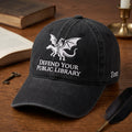 Personalized Defend Your Public Library Dragon Knight Embroidered Hat — Washed Hat
