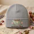 Delightful Freak Luna Moth Floral Embroidered Beanie
