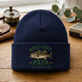 Reel Cool Papa Best Catch Of My Life Bass Fish Embroidered Beanie