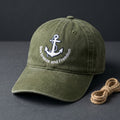 Sea Breeze and Freedom Anchor Nautical Embroidered Hat — Washed Hat