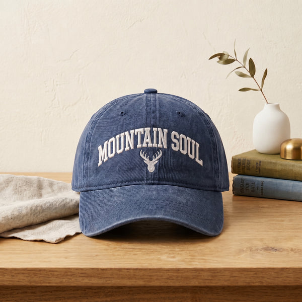 Mountain Soul Deer Antler Embroidered Hat — Washed Hat