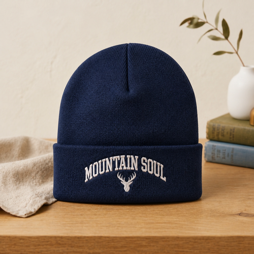 Mountain Soul Deer Antler Embroidered Beanie