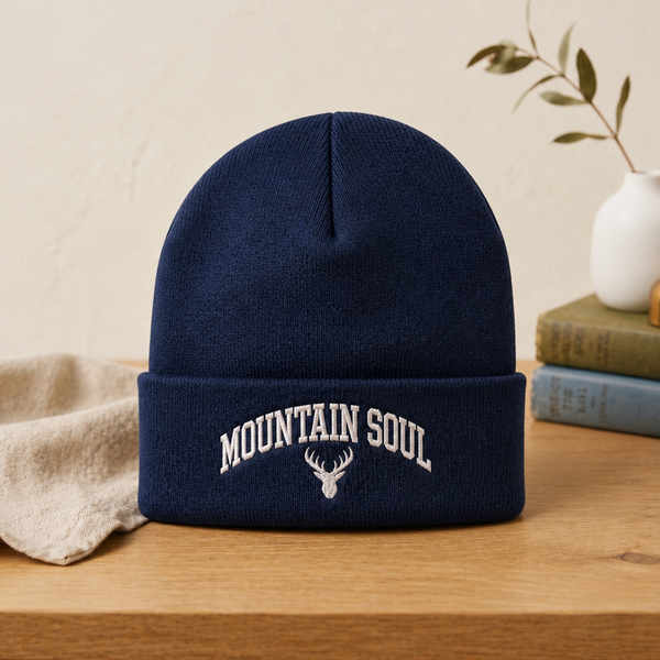 Mountain Soul Deer Antler Embroidered Beanie
