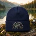 Bass Fishing Club Largemouth Bass Fish Rod Outdoor Embroidered Beanie