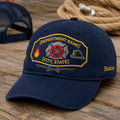 Personalized Fire Department Shield Trucker Embroidered Hat — Washed Hat