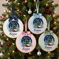 Personalized Christmas Winter Cabin Snow Globe Trees Embroidered Ornament — Christmas ornament