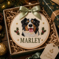 Personalized Custom Dog Portrait Christmas Hoop Ornament Embroidered Ornament — Christmas ornament
