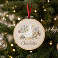 Personalized Goose Wildflower Garden Christmas Embroidered Ornament — Christmas ornament