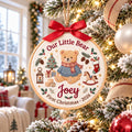 Personalized Baby First Christmas Teddy Bear Toys Lantern Rocking Horse Scarf Name Year Embroidered Ornament — Christmas ornament