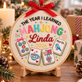 Personalized The Year I Learned Mahjong Custom Name Year Embroidered Ornament — Christmas ornament
