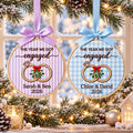 Personalized The Year We Got Engaged Couple Names Year Christmas Embroidered Ornament — Christmas ornament
