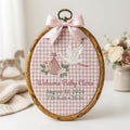 Personalized Baby Birth Announcement Stork Hoop Embroidered Ornament — Christmas ornament