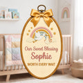 Personalized Baby Name Stork Rainbow Our Sweet Blessing Worth Every Wait Embroidered Ornament — Christmas ornament
