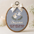 Personalized Baptism Stork Baby Cross Olive Branch For This Child We Prayed Embroidered Ornament — Christmas ornament