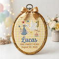 Personalized First Birthday Stork Baby Boy One Sweet Year Name Date Embroidered Ornament — Christmas ornament
